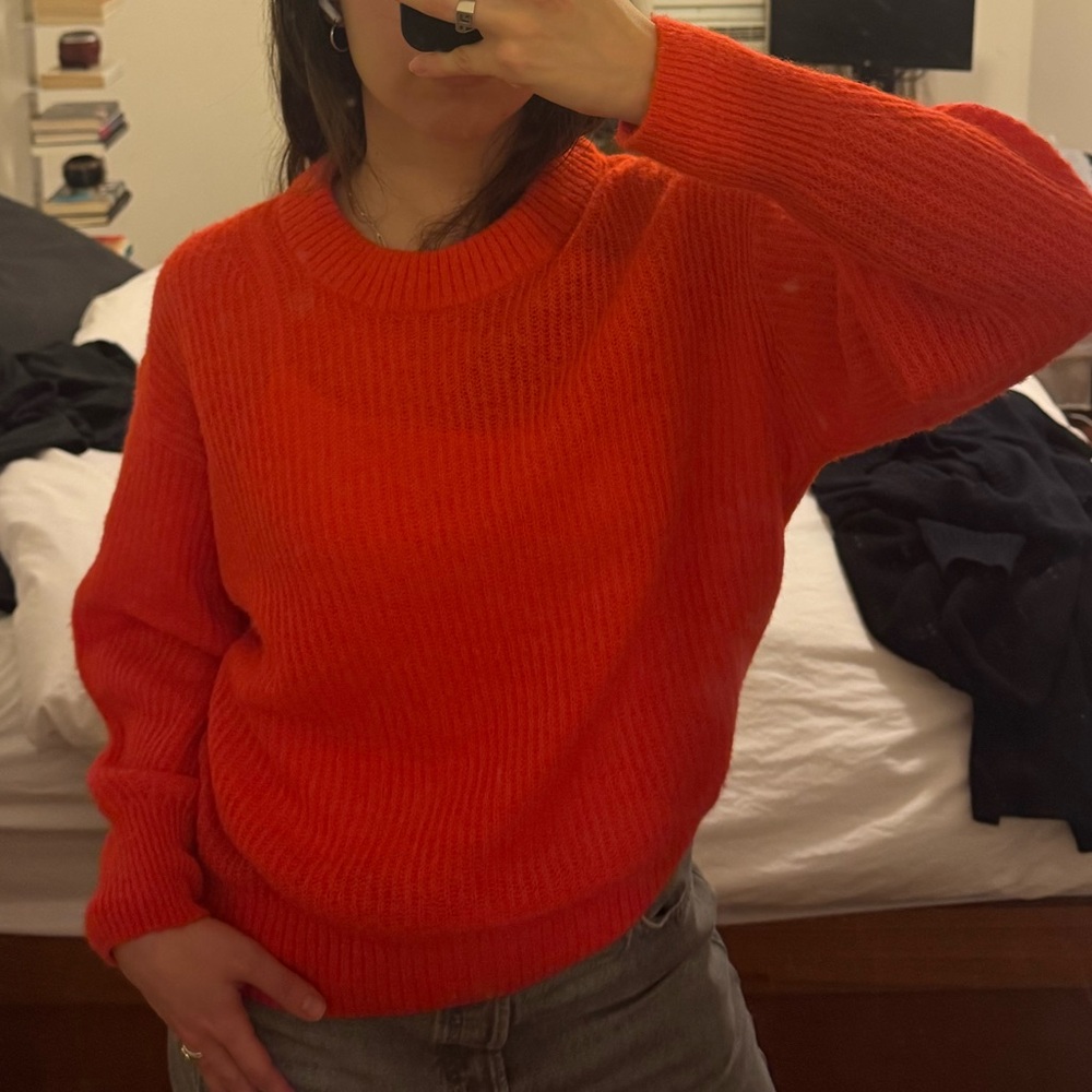 Everlane red orange sweater